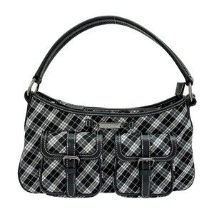 Burberry Blue Label Check Shoulder Bag Handbag Black